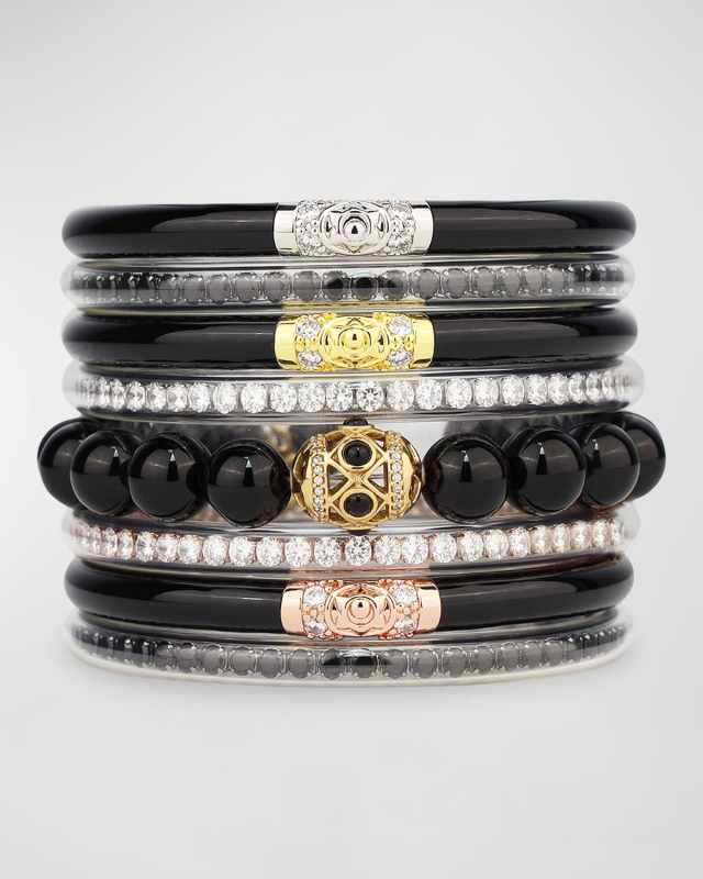 Noir Stack Bangle Bracelets